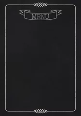 Fotobehang Black board as mockup for restaurant menu © Prostock-studio