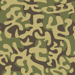 Seamless camouflage pattern in green tones