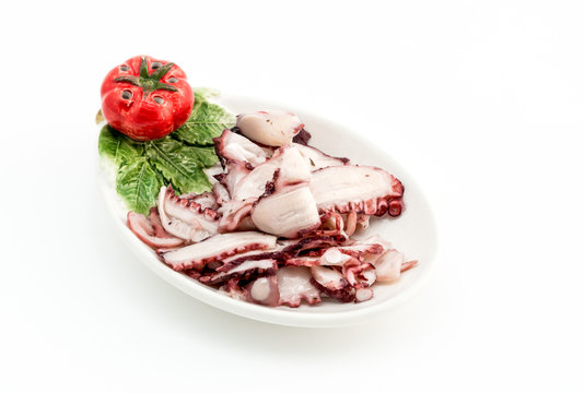 Delicious Octopus Carpaccio on the plate. Seafood appetizer.