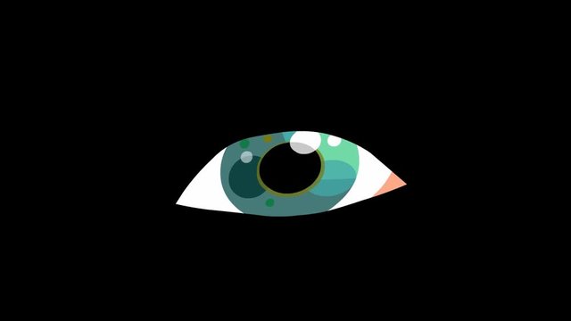 Human eye blinking cartoon animation 