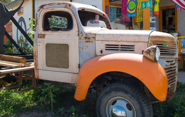 old rusty colored cars in Nevada desert America
