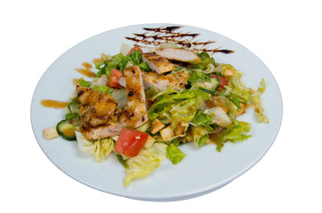Vegetable salad with chicken fillet.