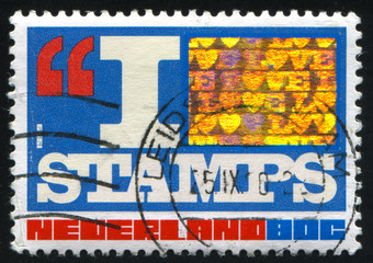 Netherlands retro stamp