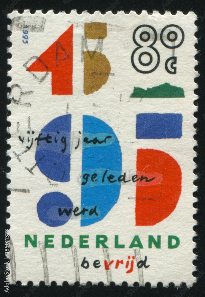 Wall mural Netherlands retro stamp