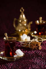 Turkish tea in traditional glass