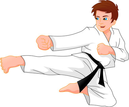 karate kick cartoon