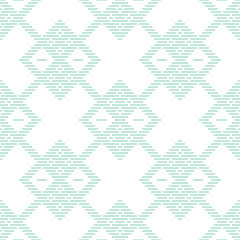 Fototapeta na wymiar Asian embroidery motif. Kogin technique. Abstract seamless pattern. Japanese traditional ornament. Geometric illustration. Ornament for stitching. For background, decoration, or printing on fabric.