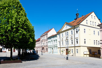Fototapeta na wymiar Classicist town hall, town Jirkov near Chomutov, Czech republic