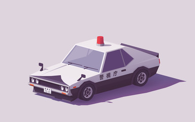 Vector low poly Japanese police car