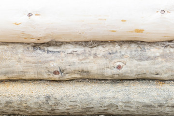 Natural background pattern of a log wall