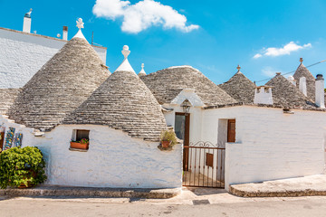 entrance of trulli in Alberobello 