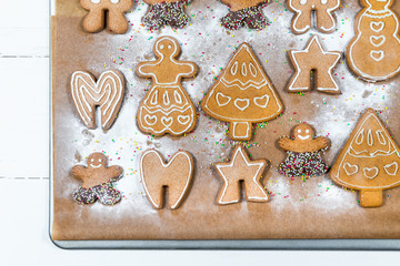 Gingerbread Cookies on Baking Tray