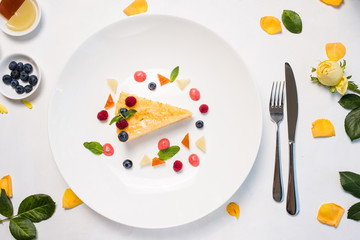 birthday delicious dessert cake berries concept. confectionery products. sweet-tooth lifestyle.