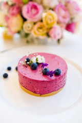 romantic restaurant dessert food recipe concept. delicious cheesecake. banquet preparation