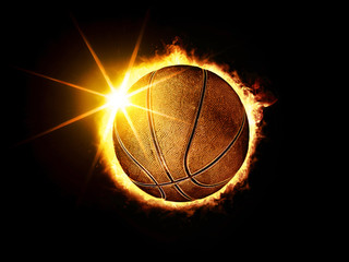 Obraz premium basketball ball like solar eclipse