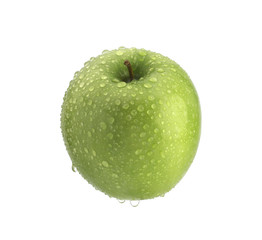 Green apple on a white background