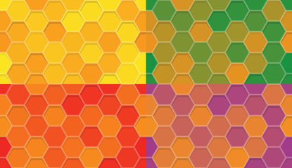 Set of seamless pattern of hexagons