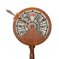 Ship telegraph slow ahead 3d rendering