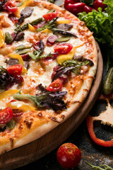 food photography art. pizza recipe. restaurant menu concept