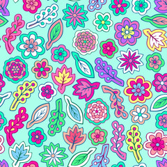 Floral doodles pattern ethnic ornament cute