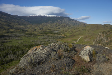 Landscape of Valle Chacabuco in northern Patagonia, Chile
