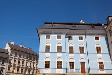 Renovated buildings on the Dolni square of Olomouc, Czech Republic
