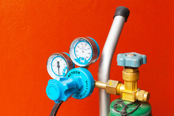 Close Up of Oxy Acetylene Gauge