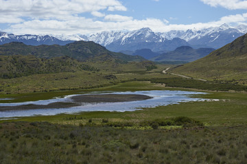 Fototapeta na wymiar Landscape of Valle Chacabuco in northern Patagonia, Chile