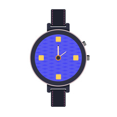 Clock. The illustration is made in a flat style.