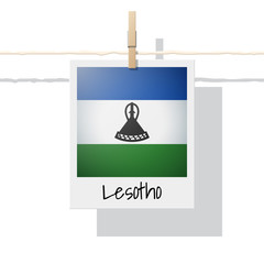 African country flag collection with photo of Lesotho flag , vector , illustration