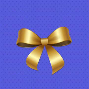 Present or Gift Elegant Tied Satin Ribbon of Gold