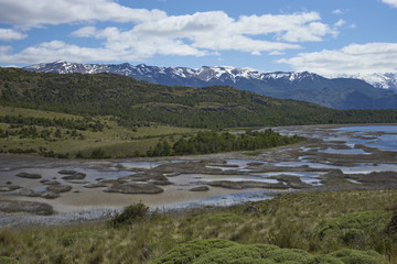 Naklejka na ściany i meble Landscape of Valle Chacabuco in northern Patagonia, Chile