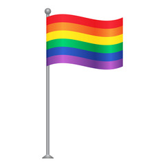 Rainbow pride flag on the pole vector