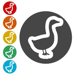 The silhouette of a goose or duck icon 