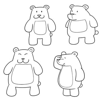 vector set of bear
