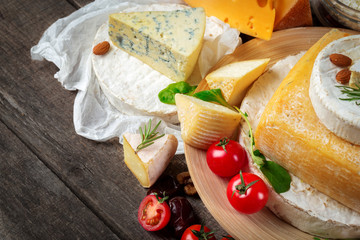 cheese on wooden table