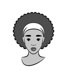 Afro Girl. Vector Illustration of an Afro Girl with Curly Hair
