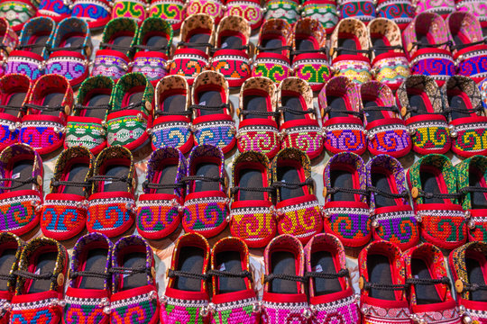 Traditional Thai hill tribe kids shoes.