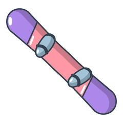 Snowboard icon, cartoon style