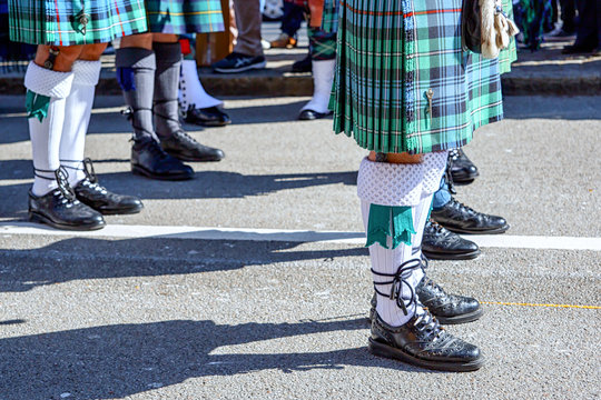 Tracht der Dudelsackspieler am St. Patrick's Day in M&uuml;nchen