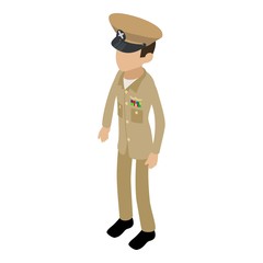Soldier profession icon, isometric 3d style