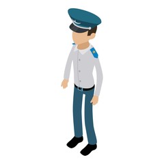 Officer icon, isometric 3d style