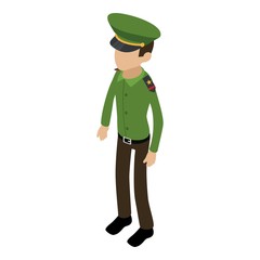 Soldier american icon, isometric 3d style