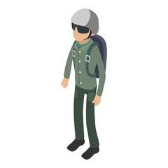 Fototapeta premium Soldier icon, isometric 3d style