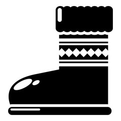 Ugg boots icon, simple black style