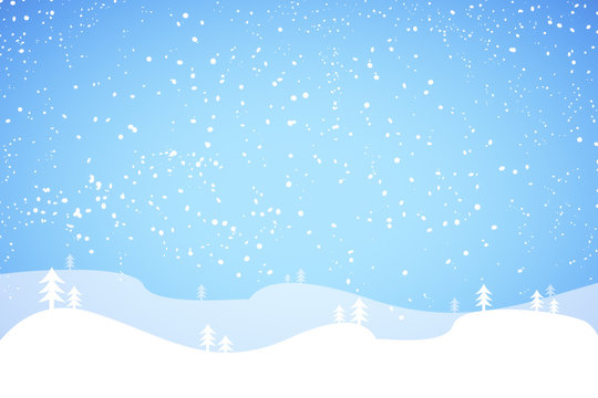 Snow landscape cartoon background