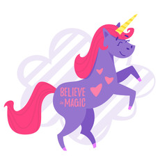  illustration of happy unicorn