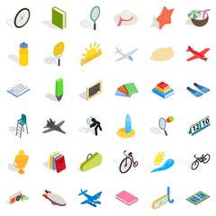 Fun icons set, isometric style