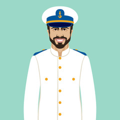 sea Captain in the form vector illustration flat style front