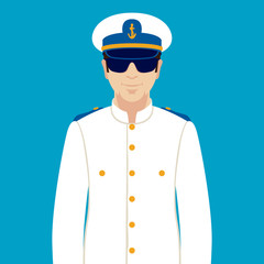 sea Captain in the form vector illustration flat style front